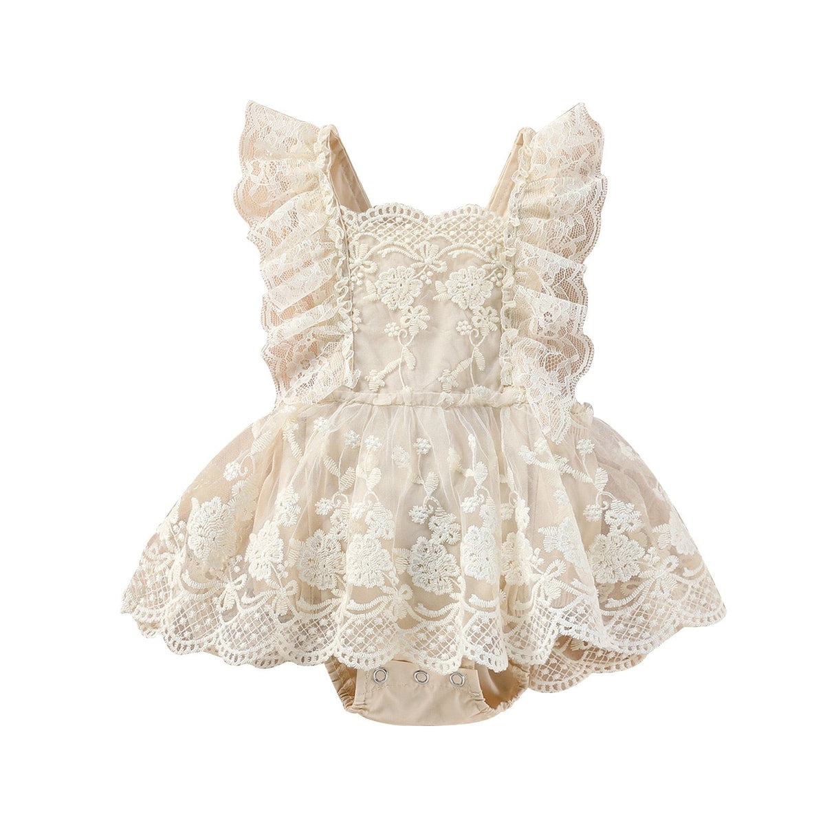 Khaki / 3M Vintage Lace Romper