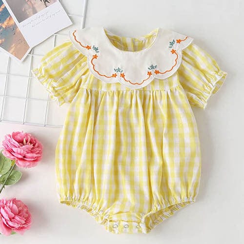 H2110 yellow / 3M Vintage Style Baby Jumpsuit