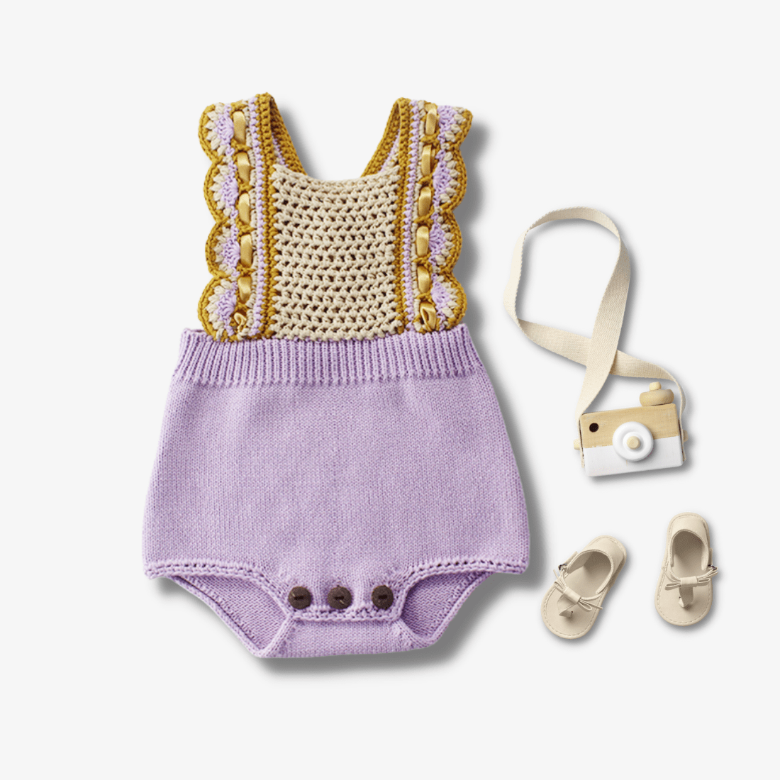 Girl's Clothing Vintage Style Knitted Romper