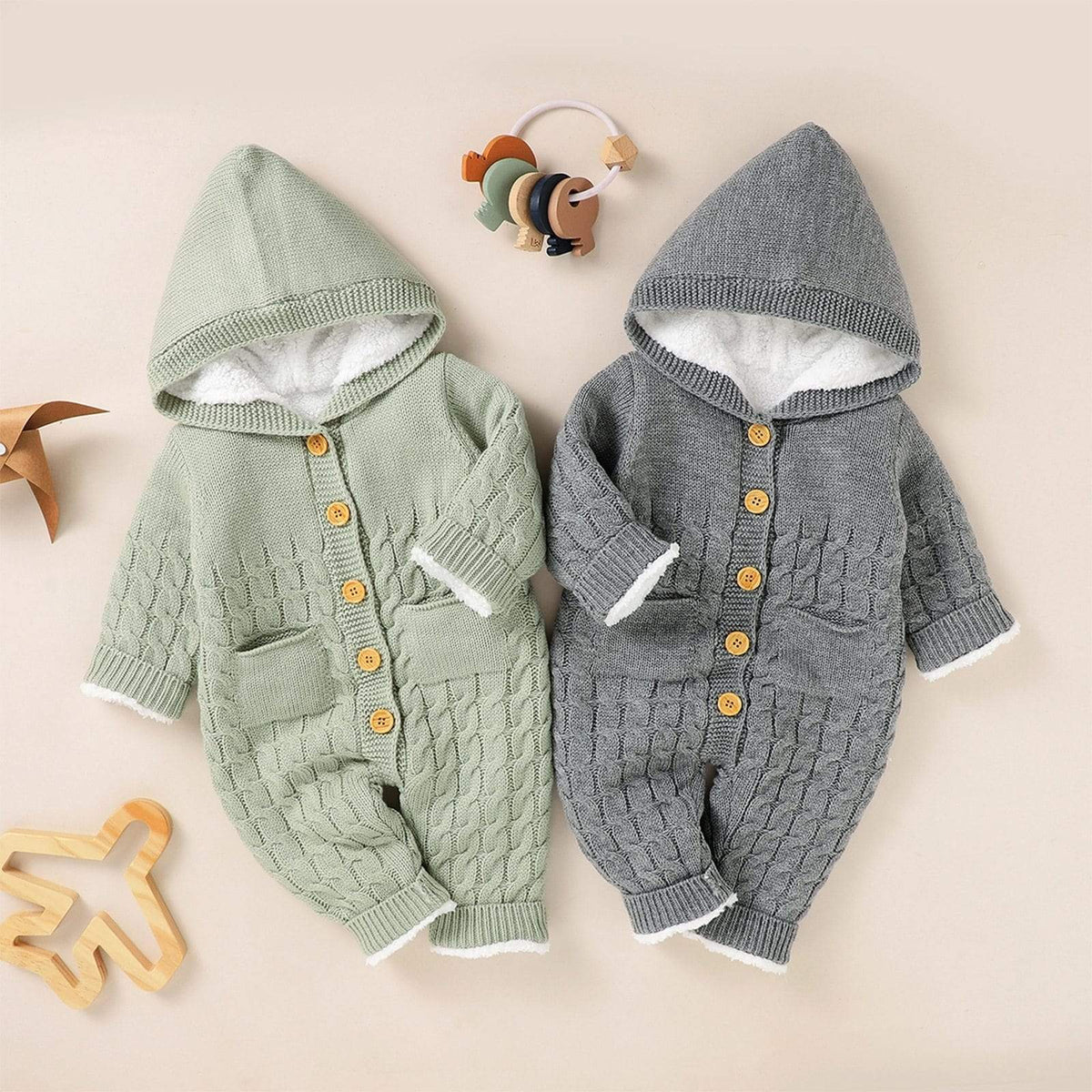 Girl's Clothing Warm Hooded Jumpsuit
