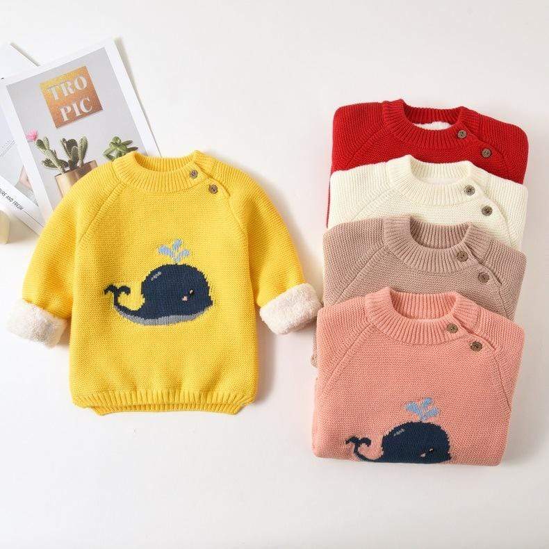 Girl's Clothing Whale Knit Sweater