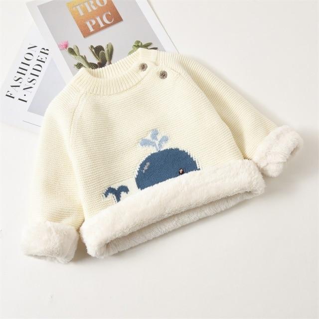 Girl's Clothing Beige / 4T Whale Knit Sweater