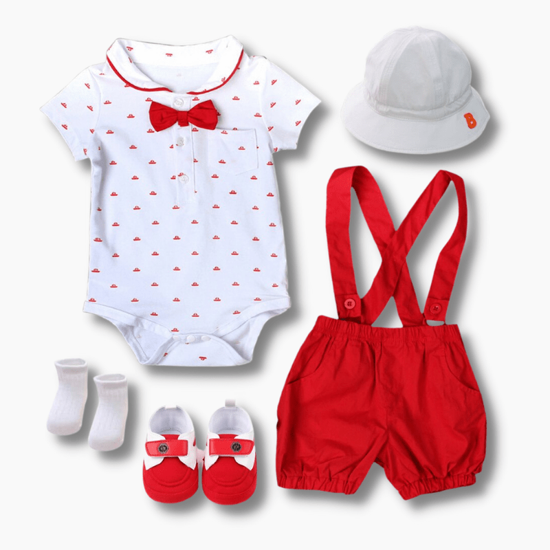 Boy's Clothing White and Red Boy Outfit
