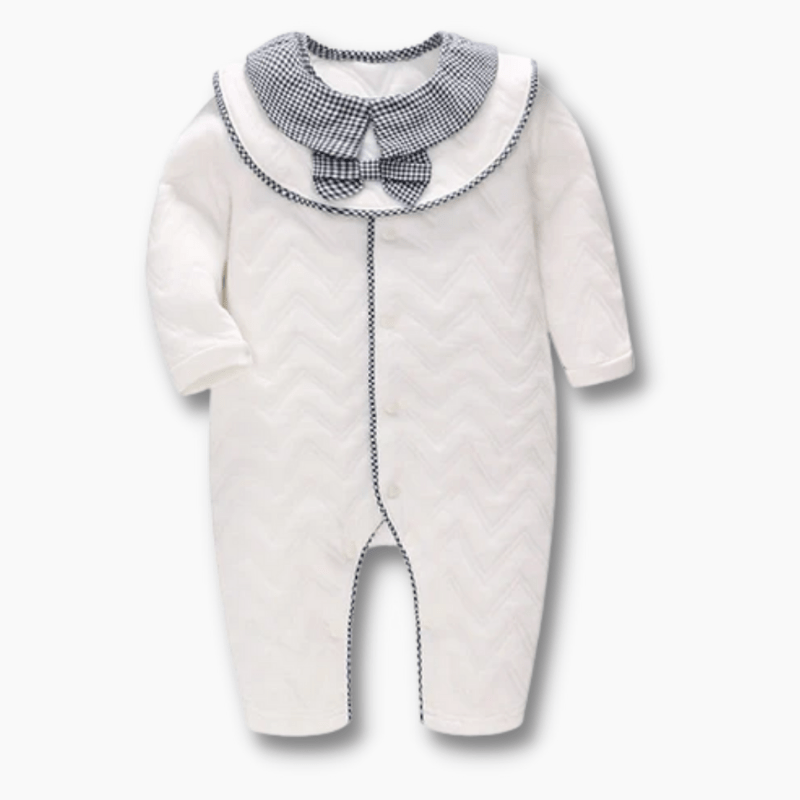 Boy's Clothing White Check Baby jumpsuit