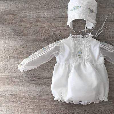 romper and hat / 6M White Jumpsuit