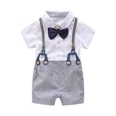 Boy's Clothing White / 6M White Shirt &amp; Suspender Shorts