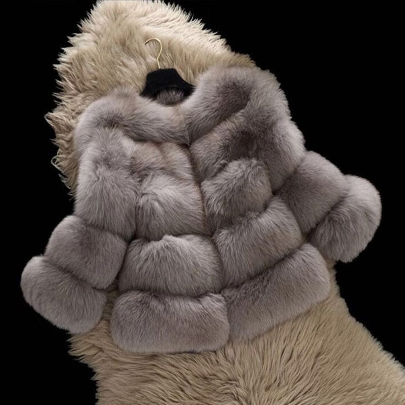 Gray / 24M Winter Girls Faux Fur Coat E