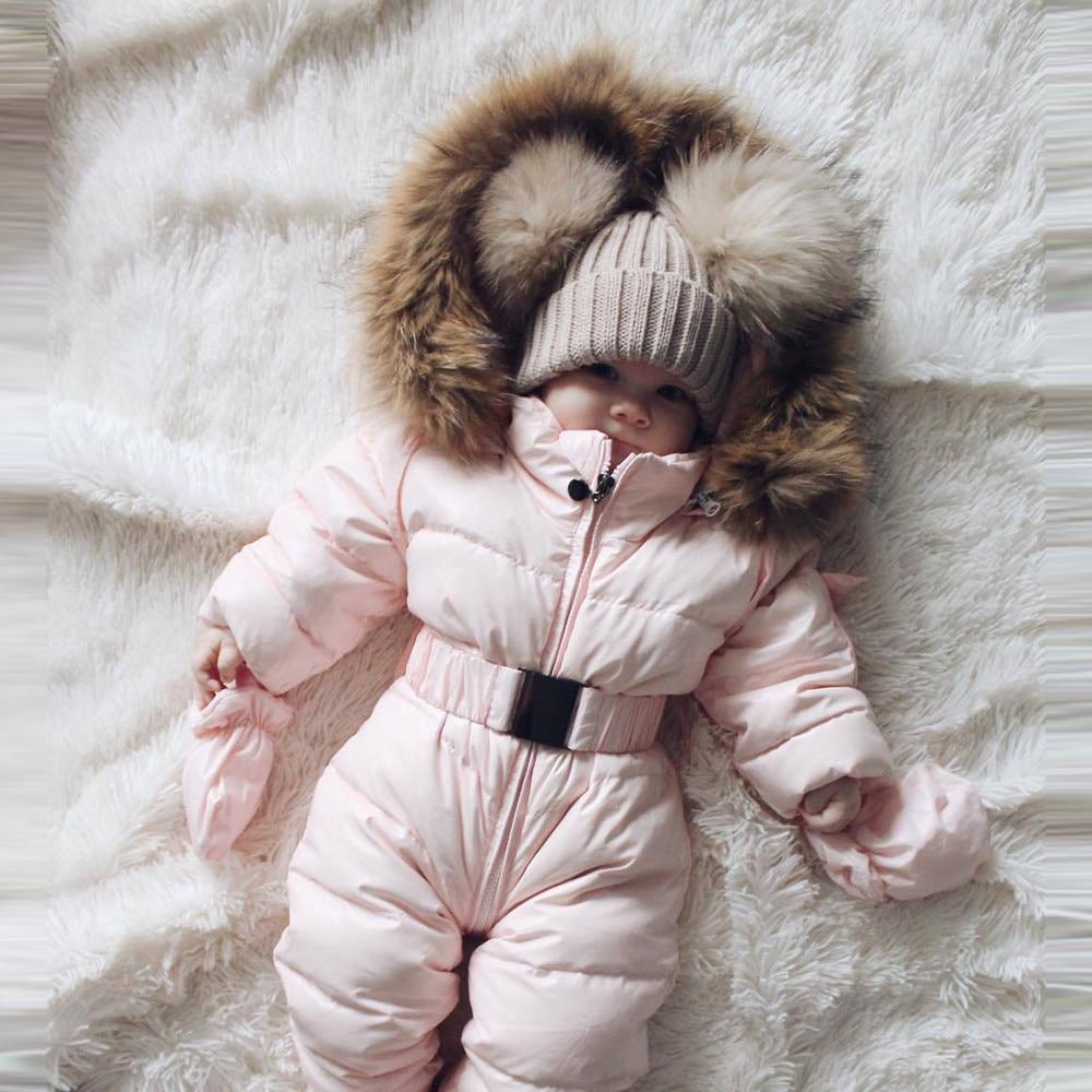 Winter clothes Infant Baby snowsuit Boy Girl Romper Jacket Hooded Jumpsuit Warm Thick Coat Outfit 2020 vetement New fille hiver