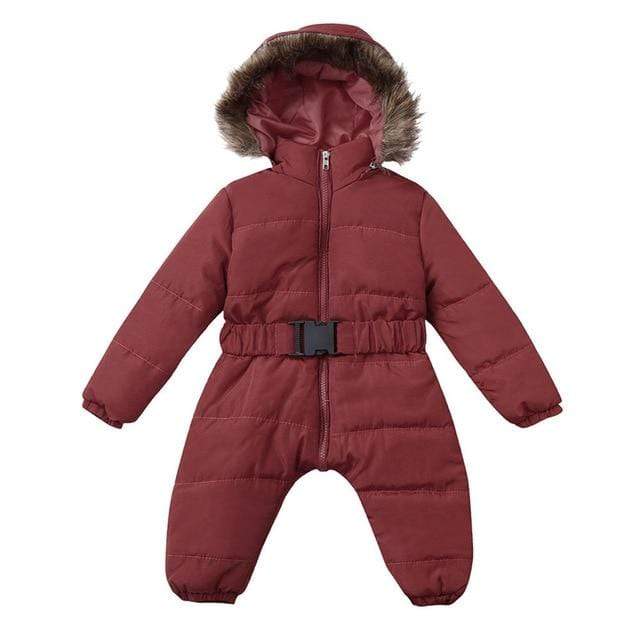 Winter Clothes For Infant Baby Hooded Warm Thick Snowsuit Jumpsuit Romper For Boys and Girls Style Brown / 24M