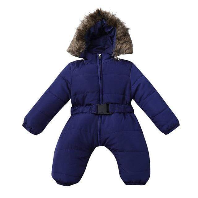 Blue / 18M / China Winter clothes Infant Baby snowsuit Boy Girl Romper Jacket Hooded Jumpsuit Warm Thick Coat Outfit 2020 vetement New fille hiver
