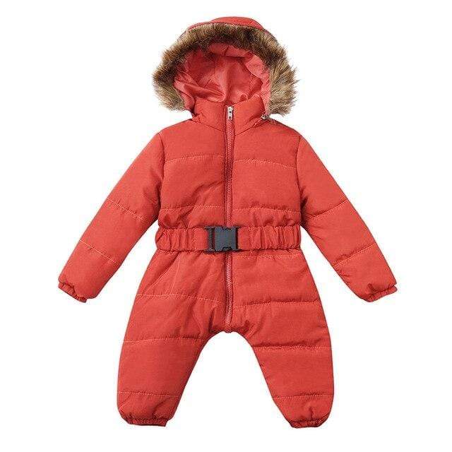 Orange / 18M / China Winter clothes Infant Baby snowsuit Boy Girl Romper Jacket Hooded Jumpsuit Warm Thick Coat Outfit 2020 vetement New fille hiver