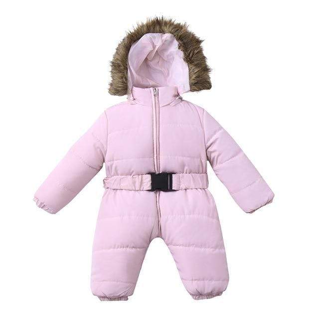 Winter Clothes For Infant Baby Hooded Warm Thick Snowsuit Jumpsuit Romper For Boys and Girls Style Pink / 3M