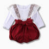 Girl&#39;s Clothing Yarn Lotus Leaf Outfit