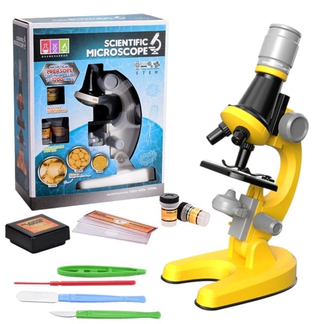 1013A-1 Yellow Zoom Microscope Biology Lab